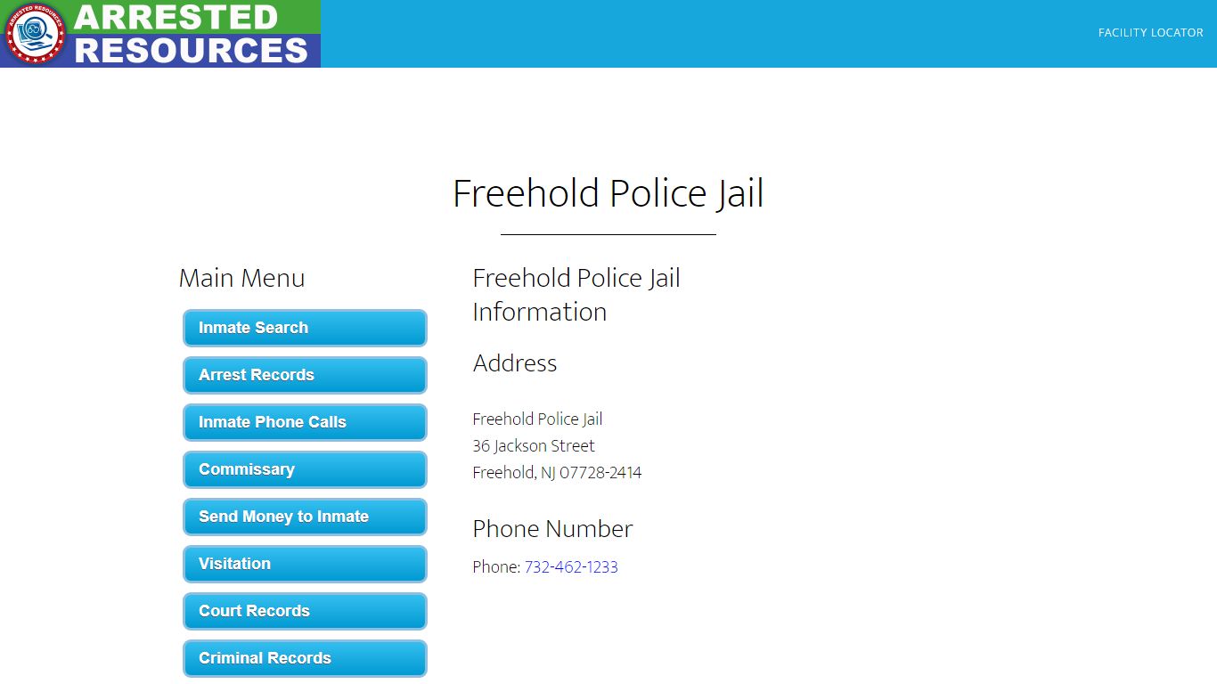 Freehold Police Jail - Inmate Search - Freehold, NJ - Arrested Resources